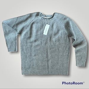 WoolOvers Lambswool Moss Stitch Sweater in Grey Marl - NWT